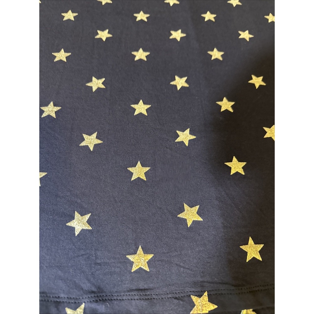 Old Navy Tank Top Womens Medium M Blue Silver Stars Luxe Sleeveless Stretch Knit - Picture 2 of 10